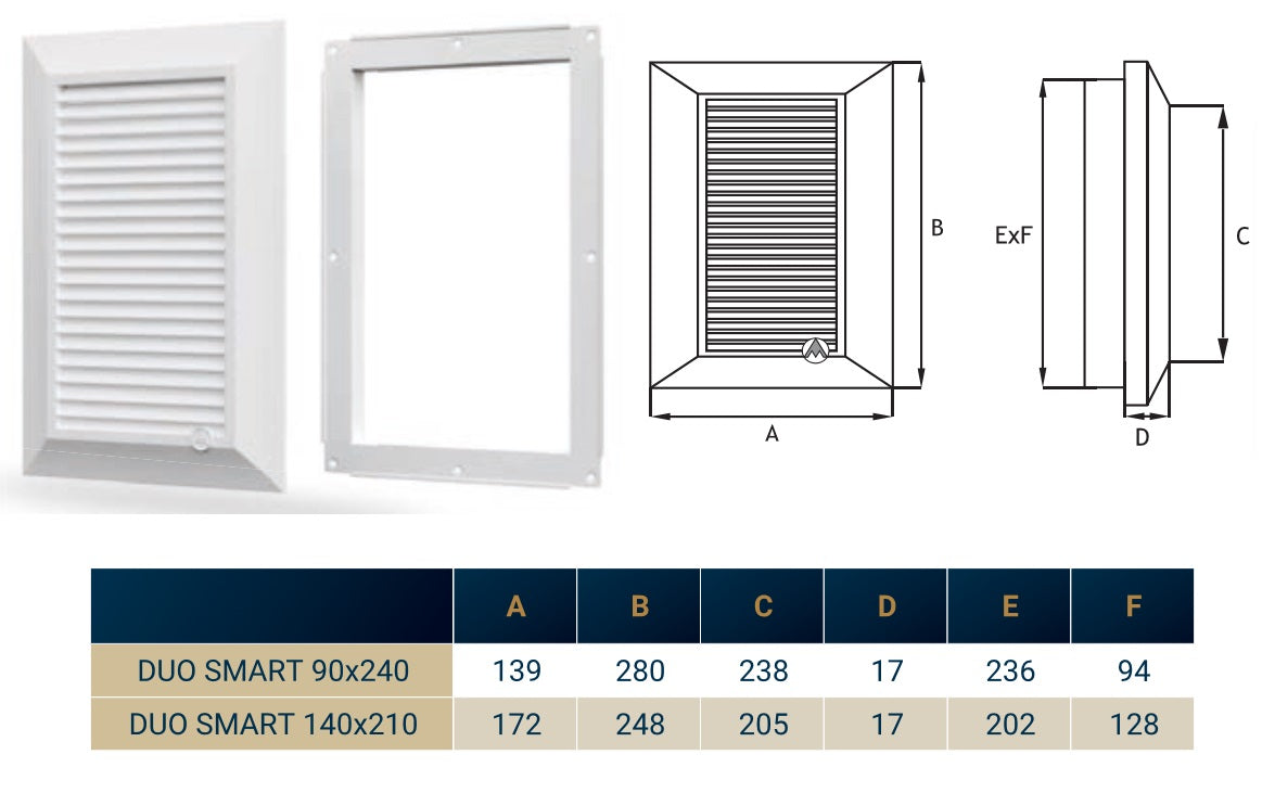 Louvre Vent Duo Smart 90/240 Brown 90mm x 240mm With Fly Mesh