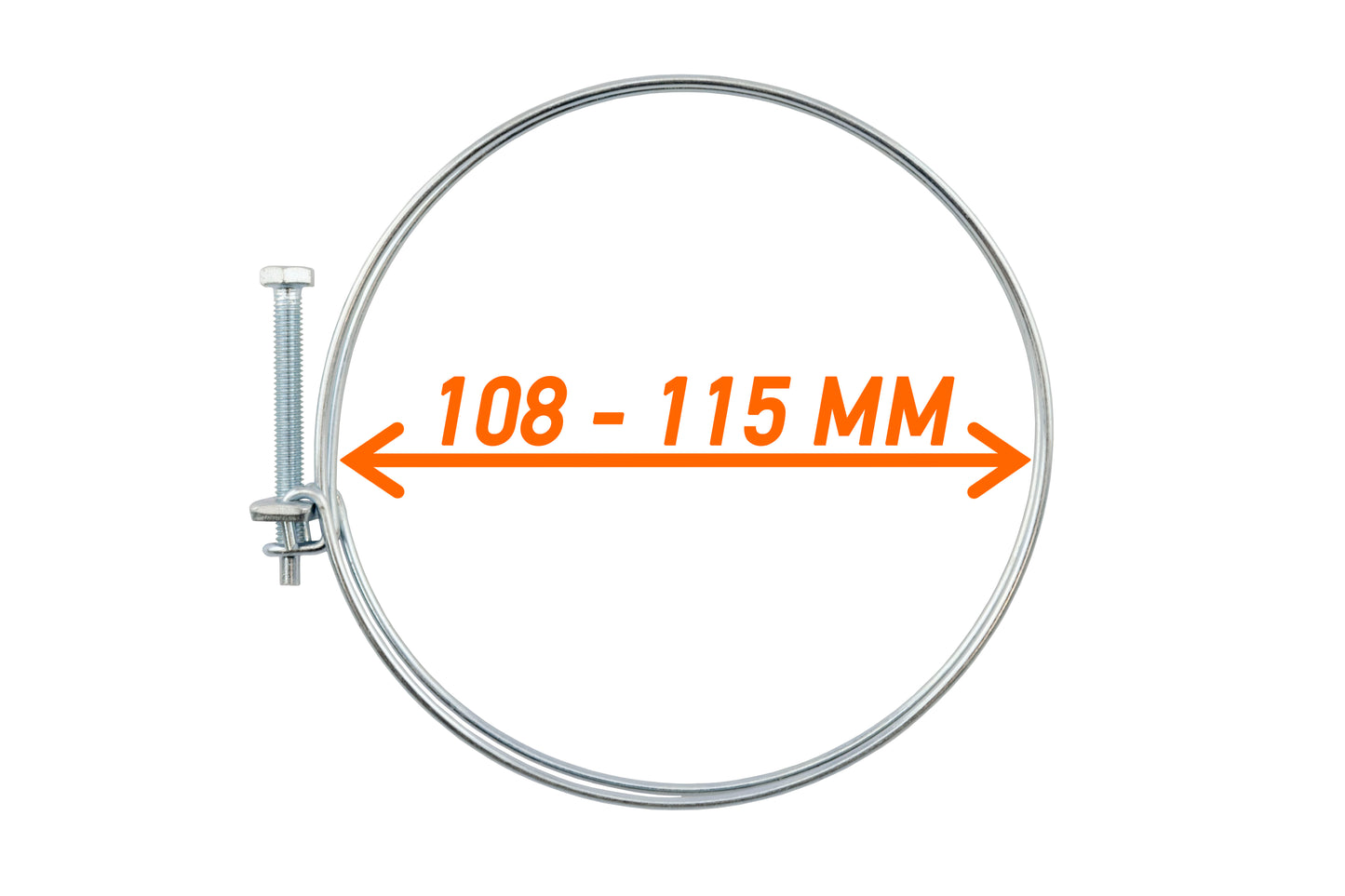 Double Wire Hose Clamp Galvanised 108mm-115mm