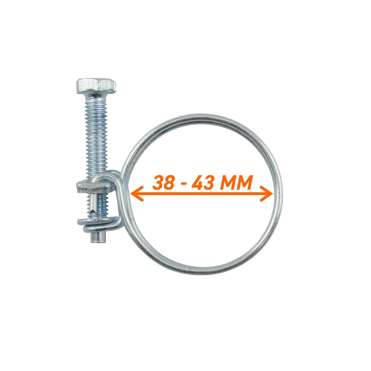 Double Wire Hose Clamp Galvanised 38mm-43mm