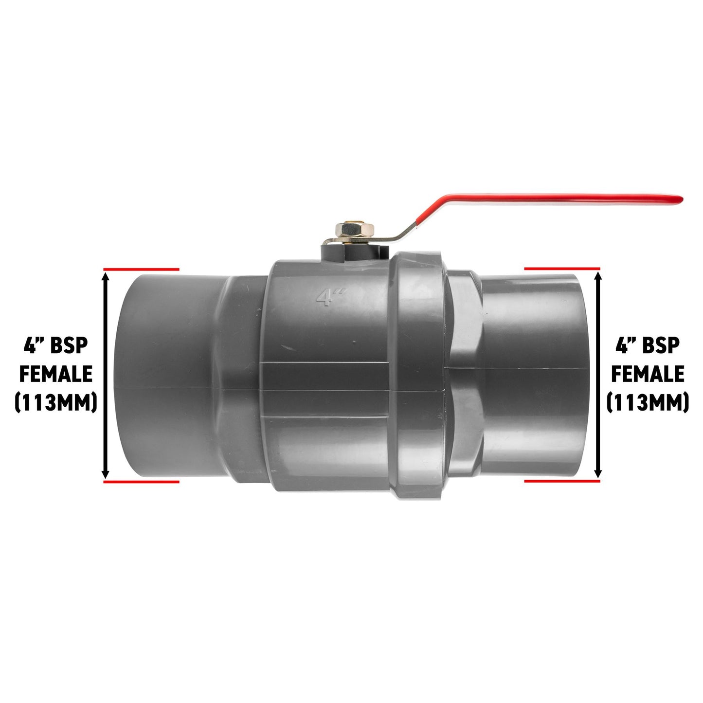 Stainless Steel Ball Valve 4" BSP + 100mm Barb + Camlock Type F