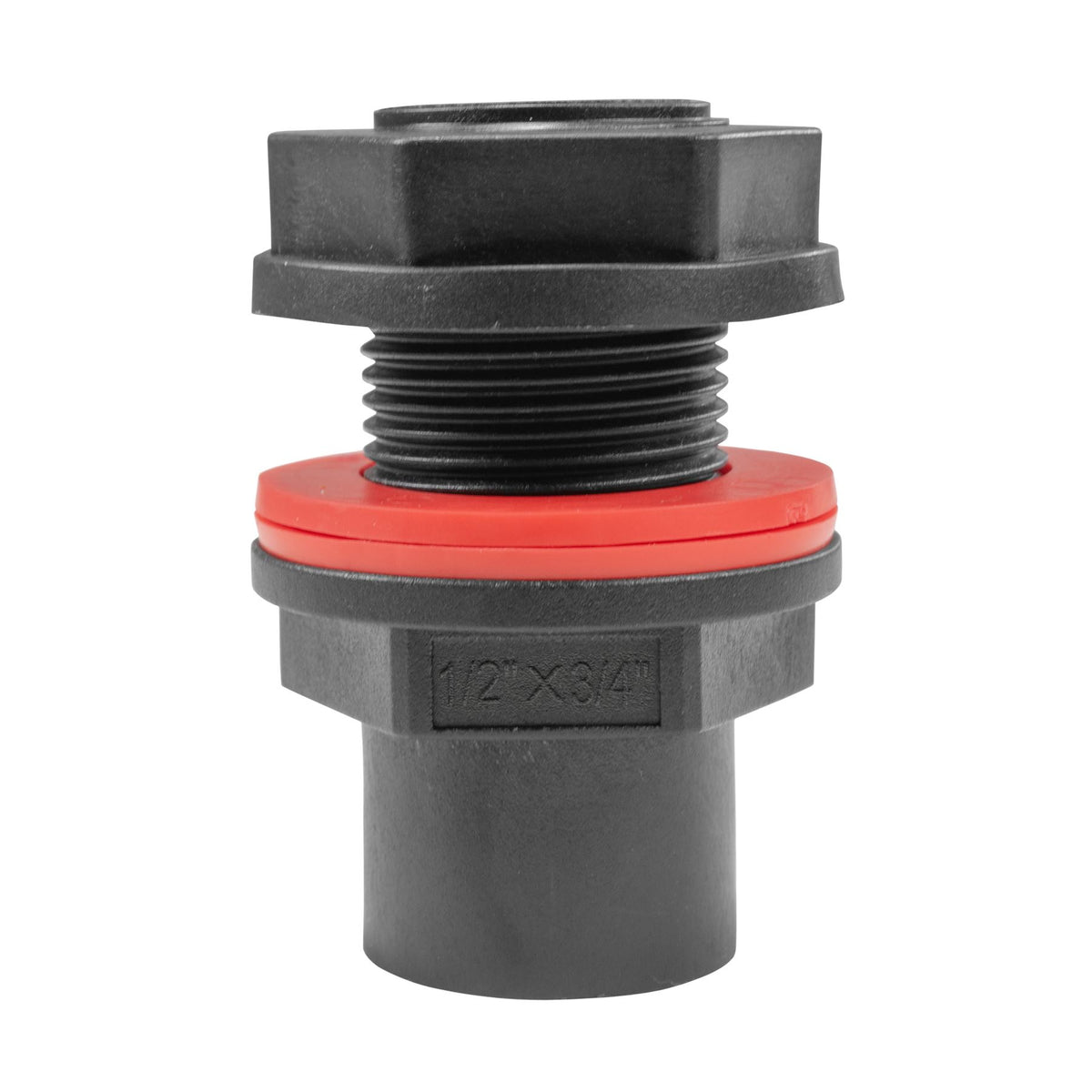 3/4" BSP - 1/2" BSP Water Butt Fitting with Black Lever Barb Tap
