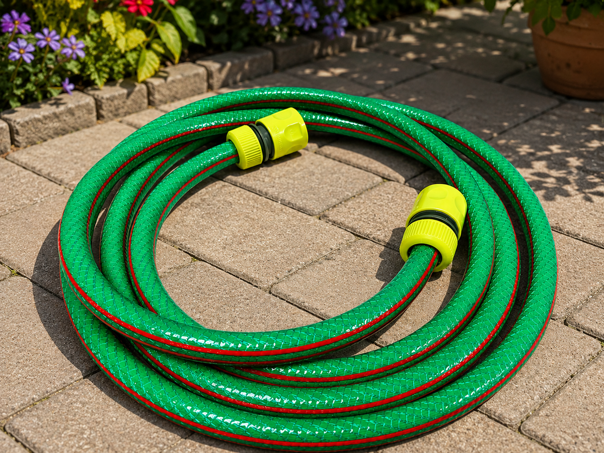 Premium Garden Hose Green with Lime Hose Connectors