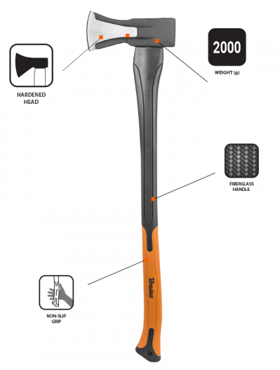 Fiberglass Splitting Axe 2000g