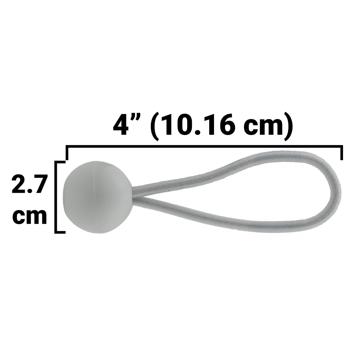 Silver XL-Grade Tarpaulin with 20 x 4" Bungee Balls (White)