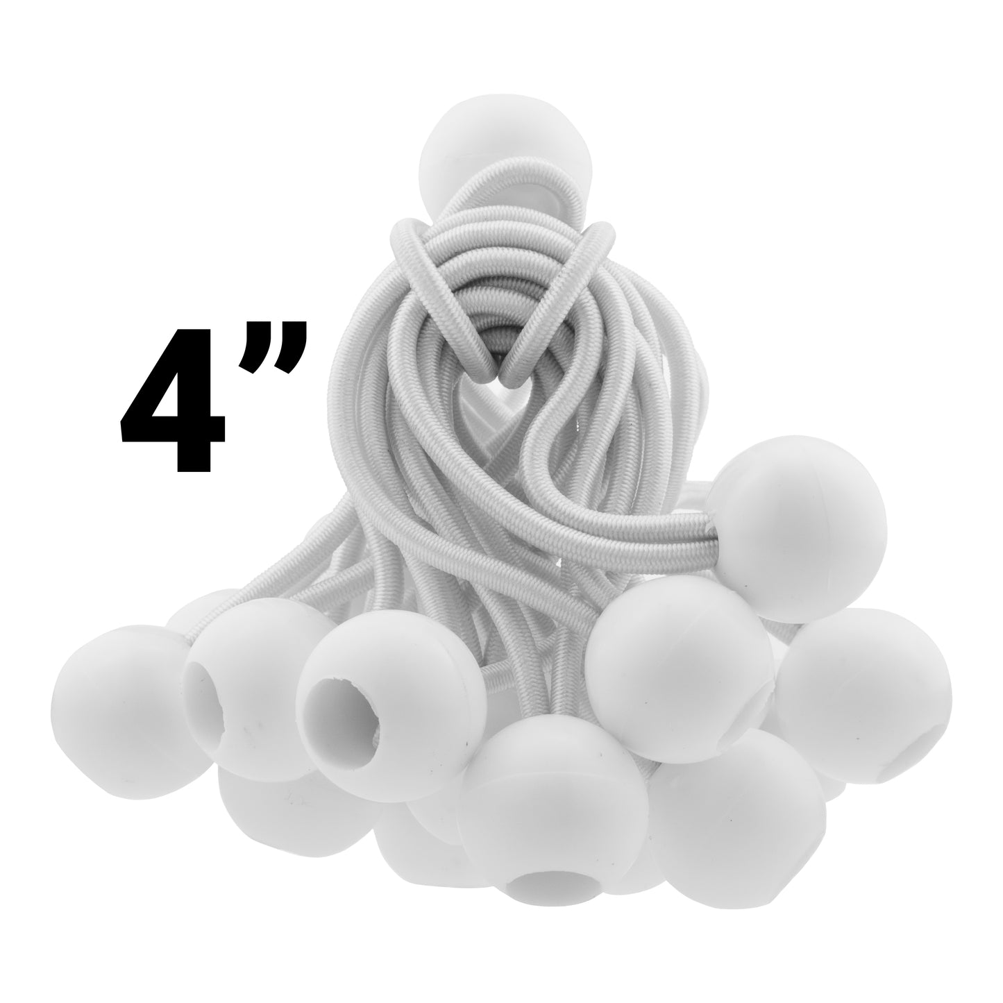 Silver XL-Grade Tarpaulin with 20 x 4" Bungee Balls (White)