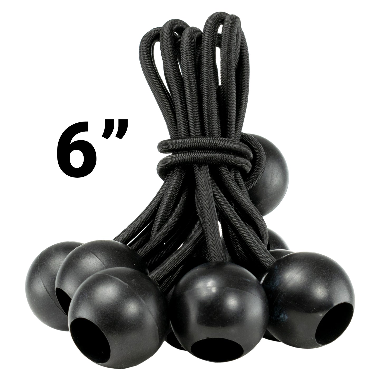 Black/Silver L-Grade Tarpaulin with 10 x 6" Bungee Balls (Black)