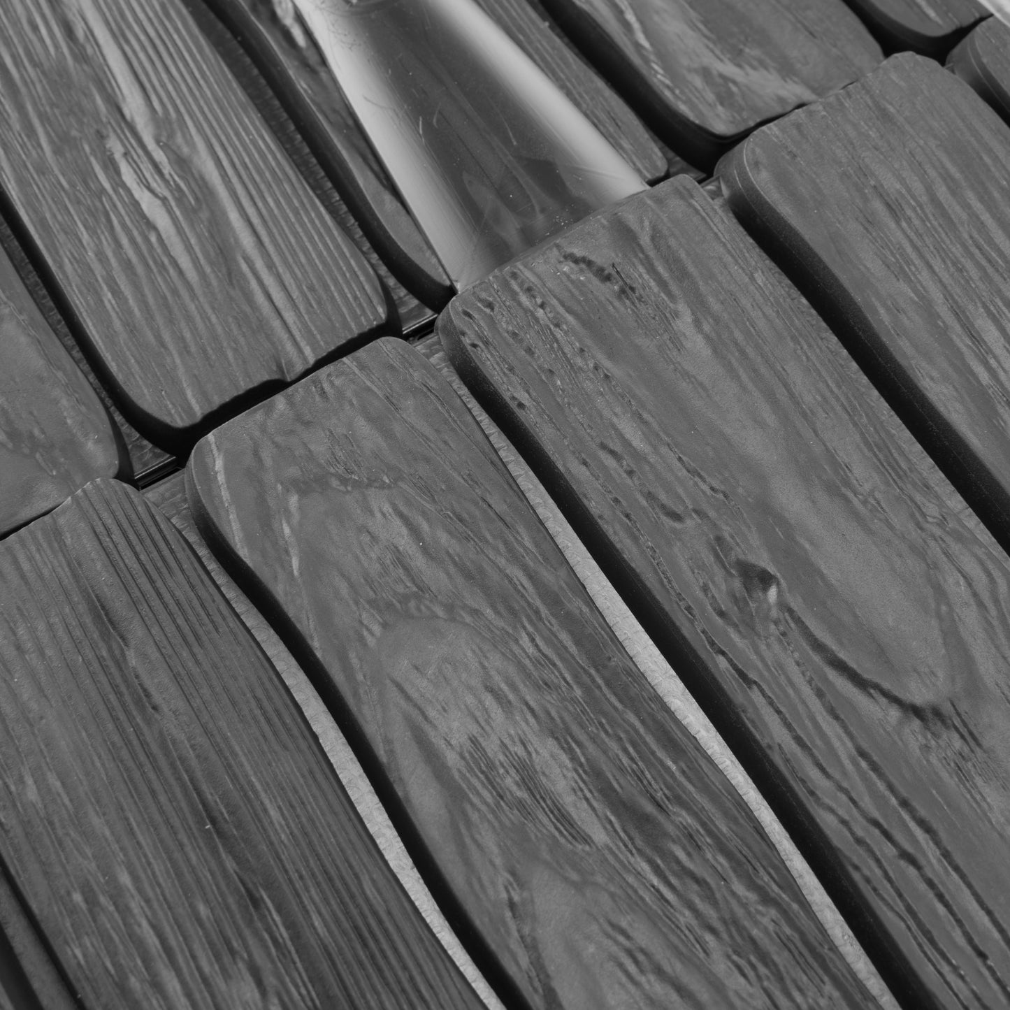 Lawn Edging, Plastic Palisade Wood Effect, 2.32m, Black