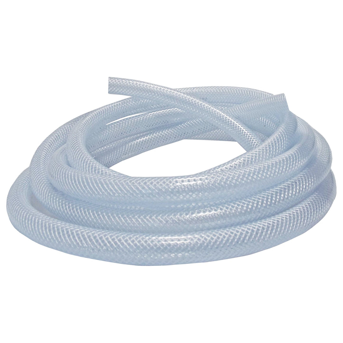 Clear Braided PVC Tech Hose 19*25*3mm 7/28BAR with 2 x A2 Hose Clips Kit