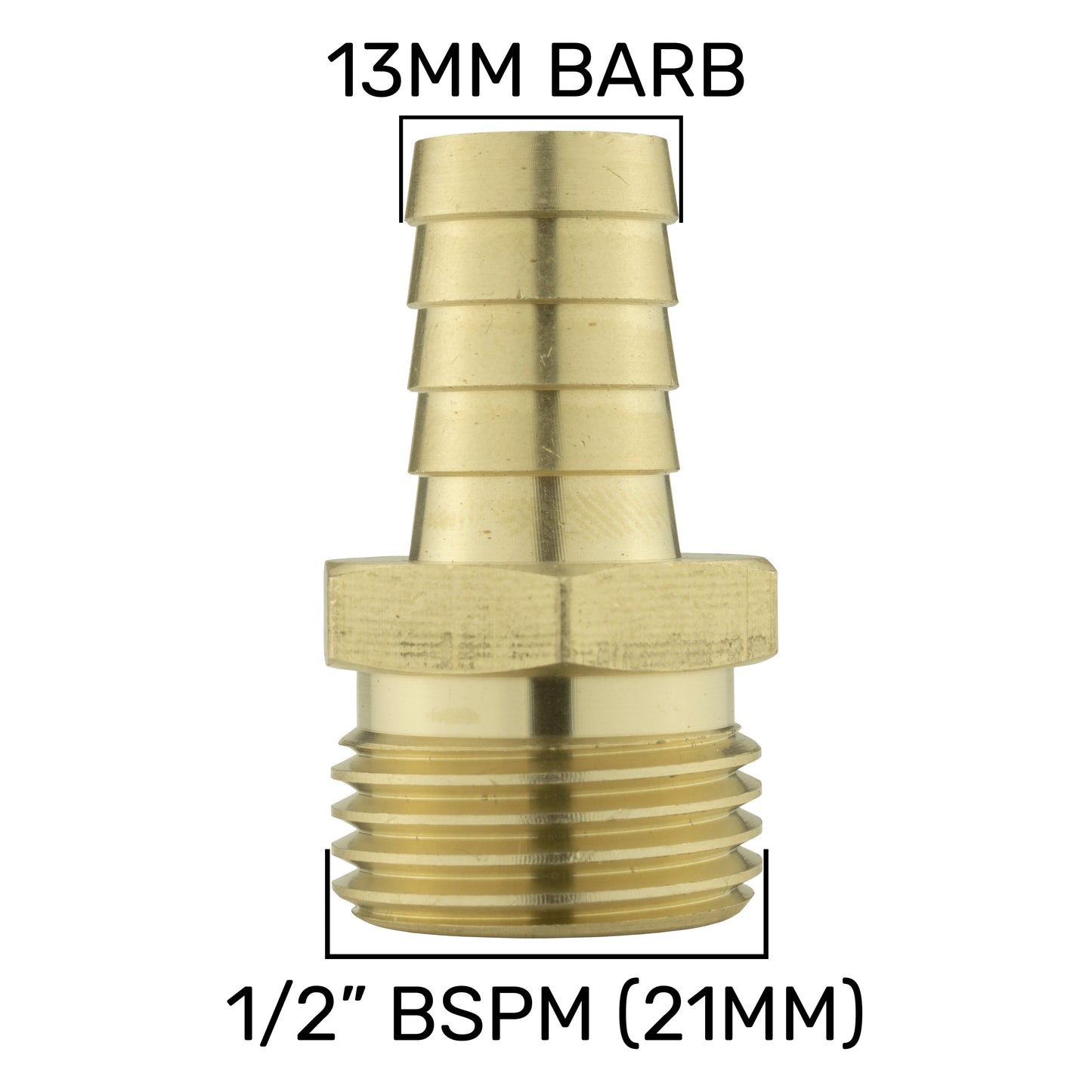 Brass Straight Joiner 13mm - 1/2" BSPM