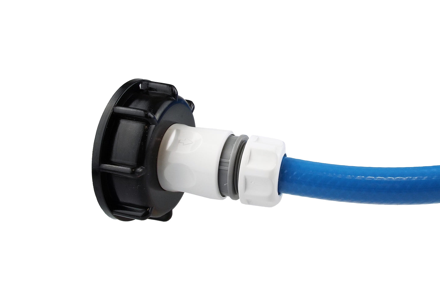 IBC 2” S60X6 Cap with Male Quick Connector and Hose Connector