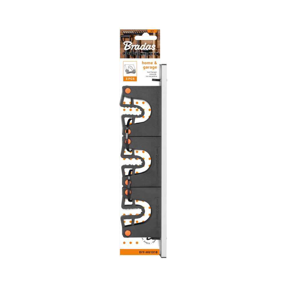 Wall Mount Tool Holder Rail – Gripper Design (3 Handles)