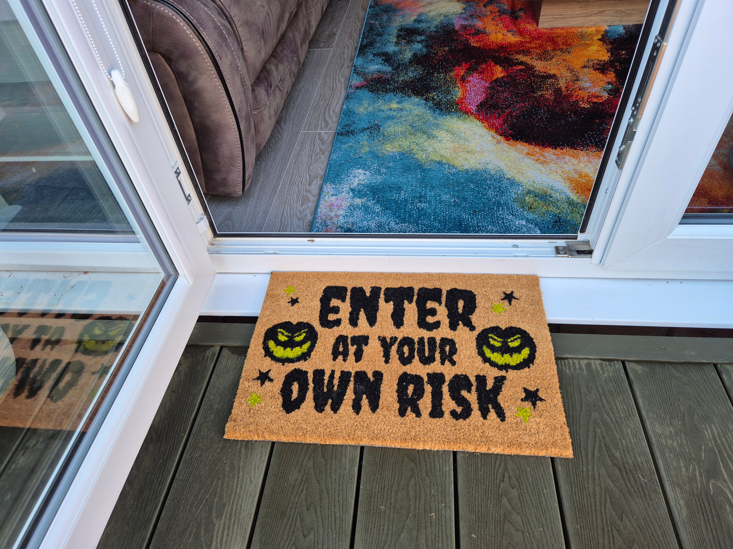 Doormat 60cm x 40cm - 'Enter At Your Own Risk'