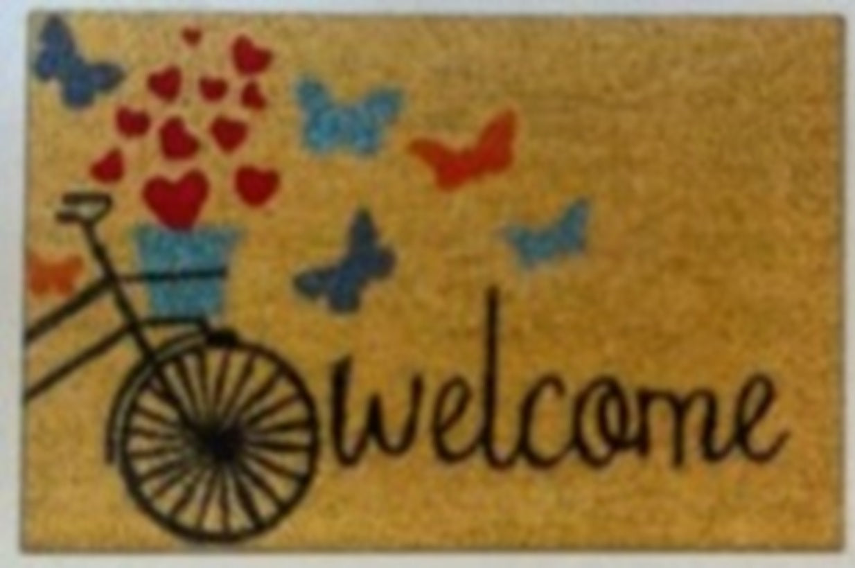 Doormat 60cm x 40cm - 'Welcome' (Bike)