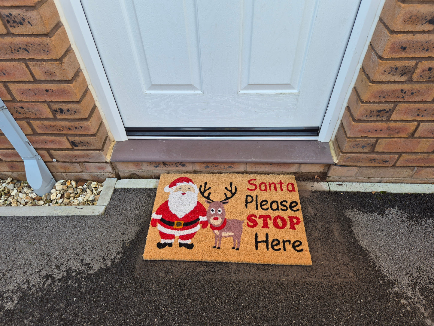 Doormat 60cm x 40cm - 'Santa Please Stop Here'