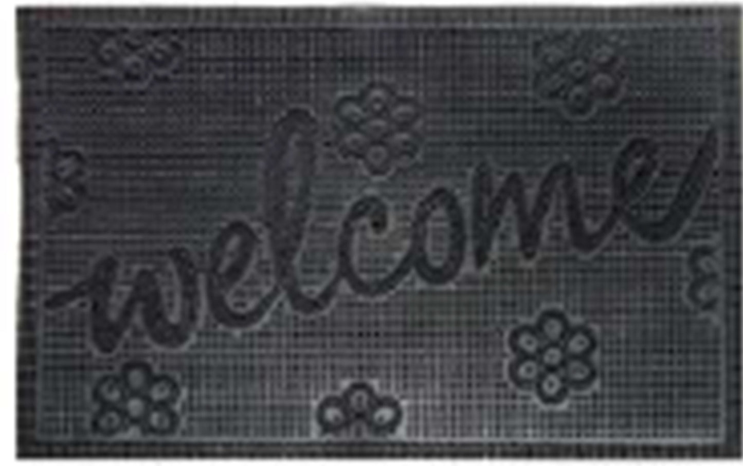 Rubber Doormat 60cm x 40cm - 'Welcome' (Small Flowers)