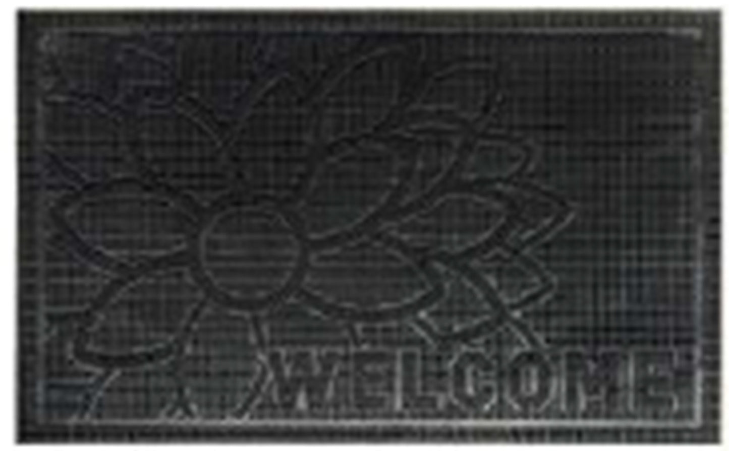 Rubber Doormat 60cm x 40cm - 'Welcome' (Flower)