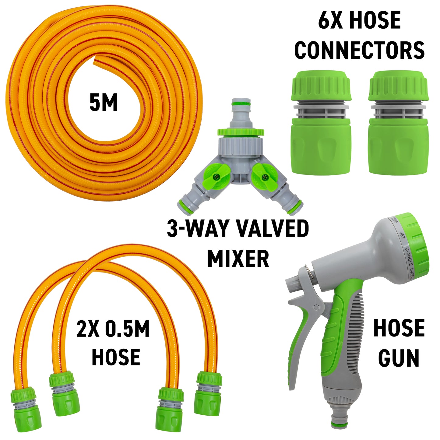 Dog Shower Mix Hot/Cold Water Yellow/Lime with Valves
