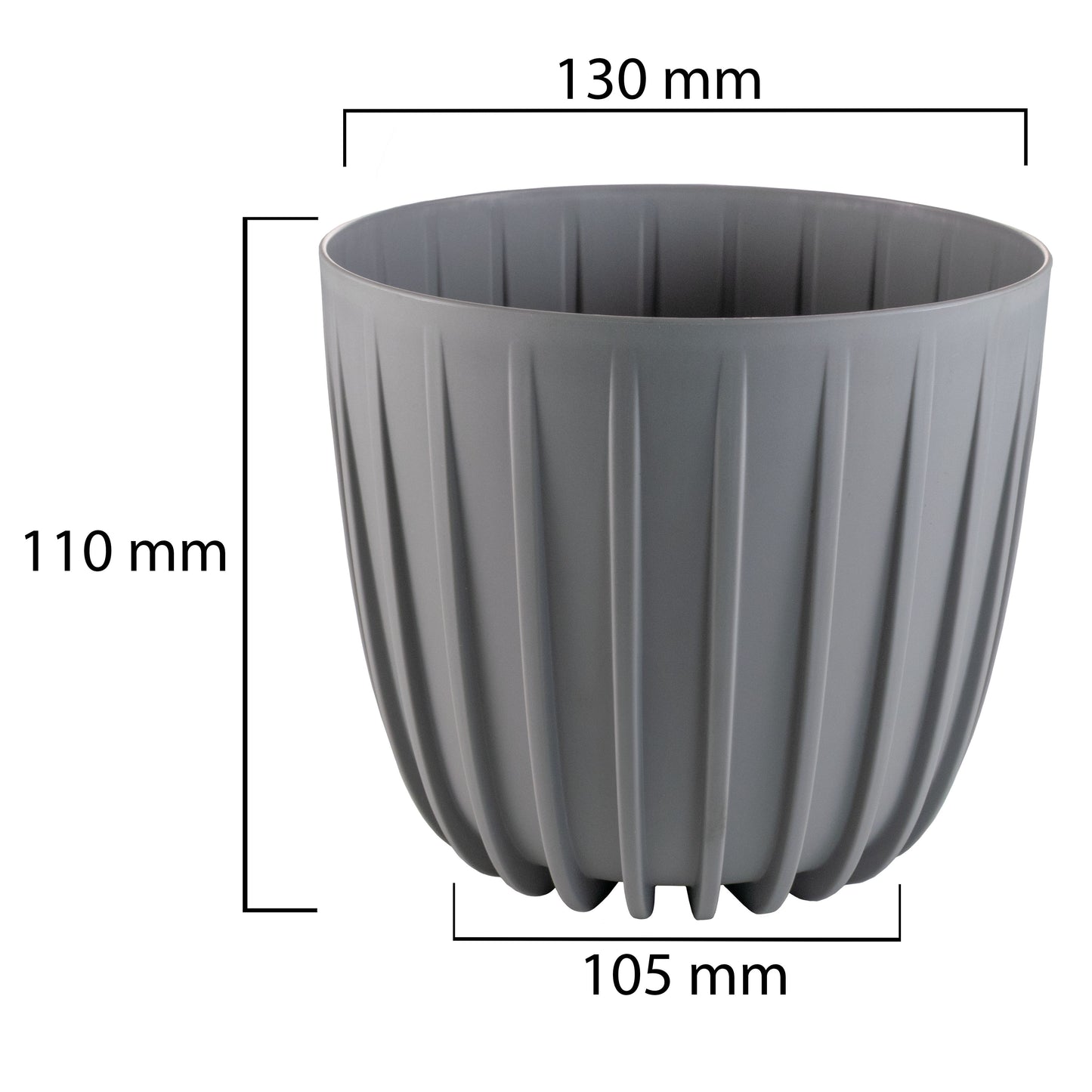 Mira Pot Without Hole 130mm Gray