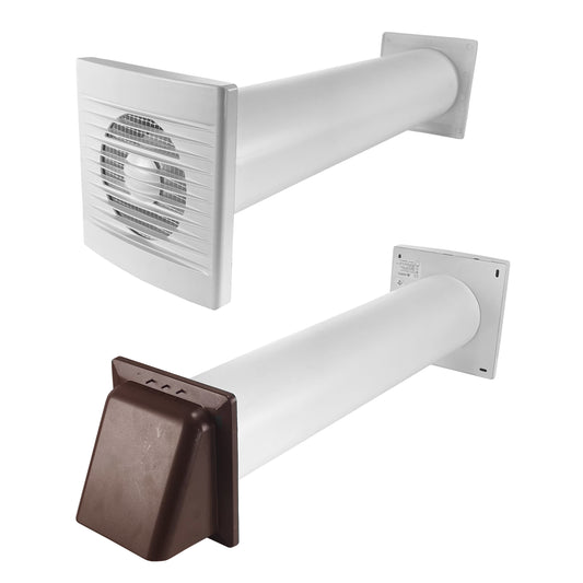 Through Wall Ventilation Kit – STYL Fan with Timer and Brown External Vent