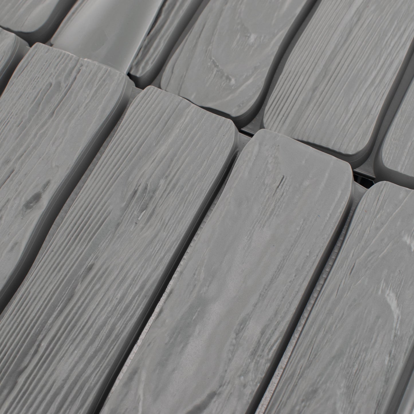 Lawn Edging, Plastic Palisade Wood Effect, 2.32m, Gray