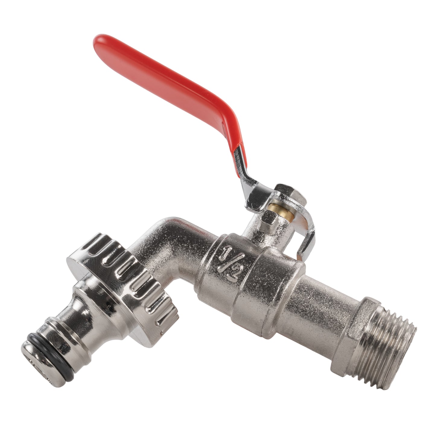 Garden Lever Tap - 1/2 BSPM Inlet - Snap On Male - Zinc Nickle Plated