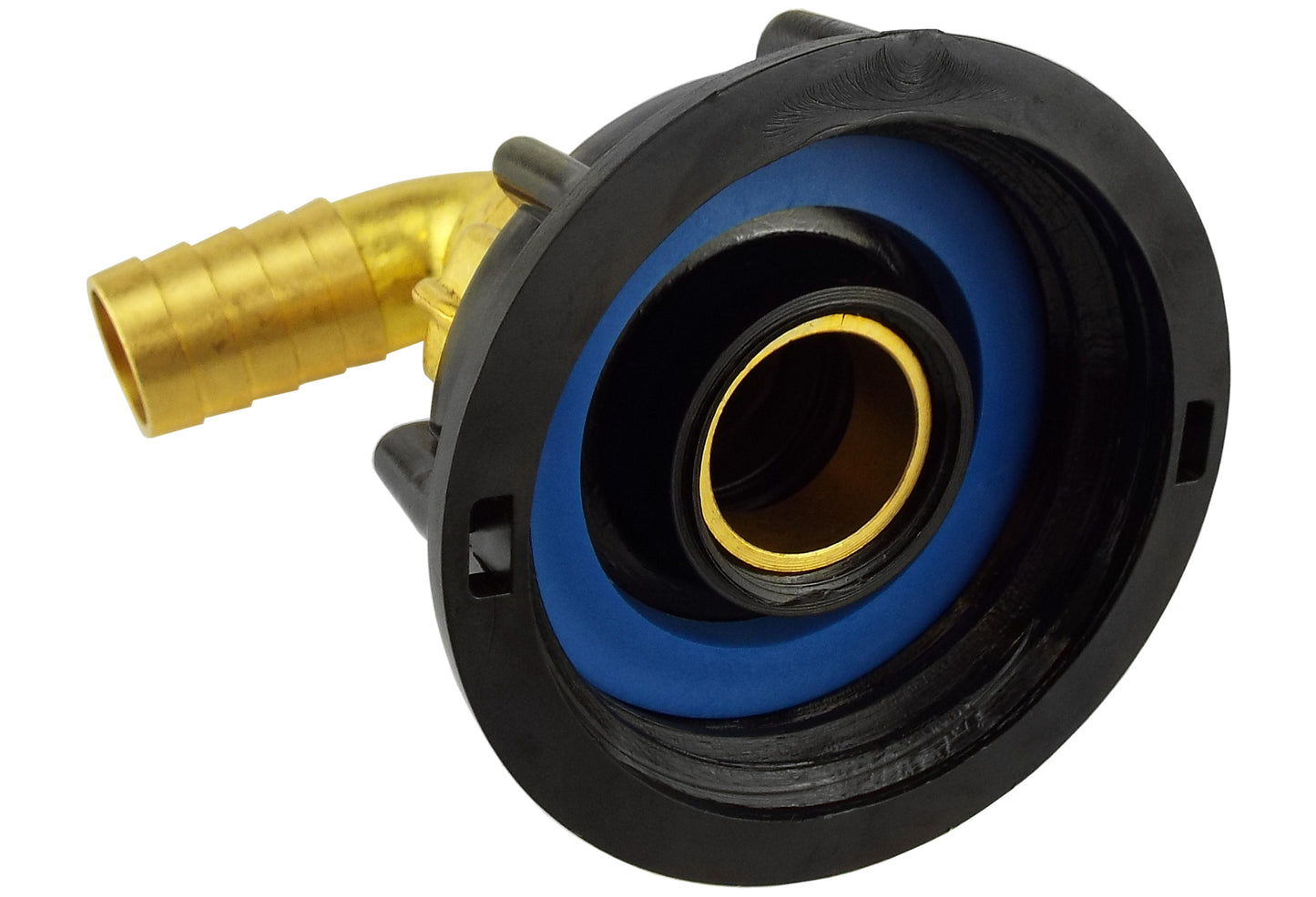 IBC 2” S60X6 Cap with Geka Type Fittings 19mm Barb Swivel Elbow