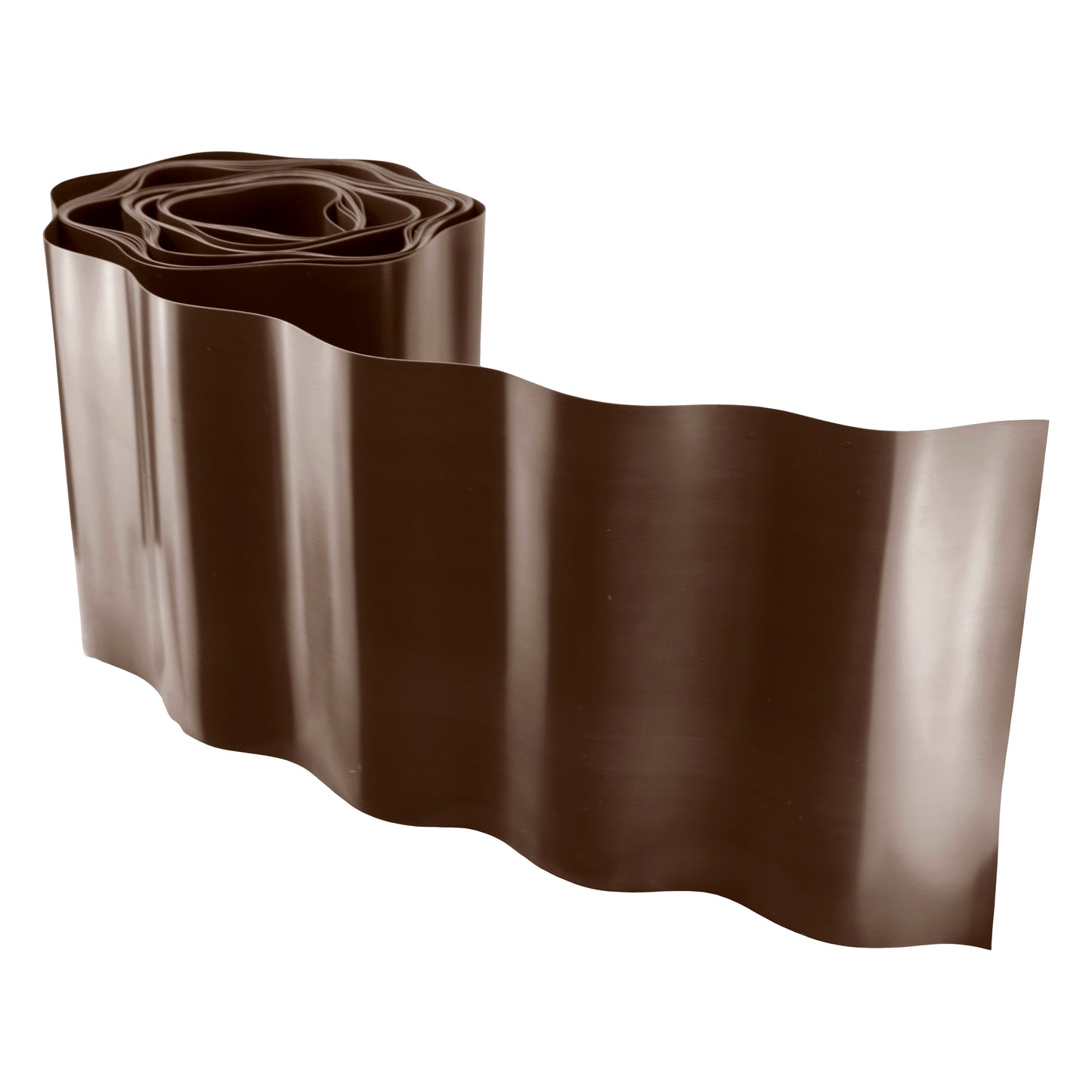 Wavy Plastic Garden Lawn Edging, H=15CM, L=9M, Brown