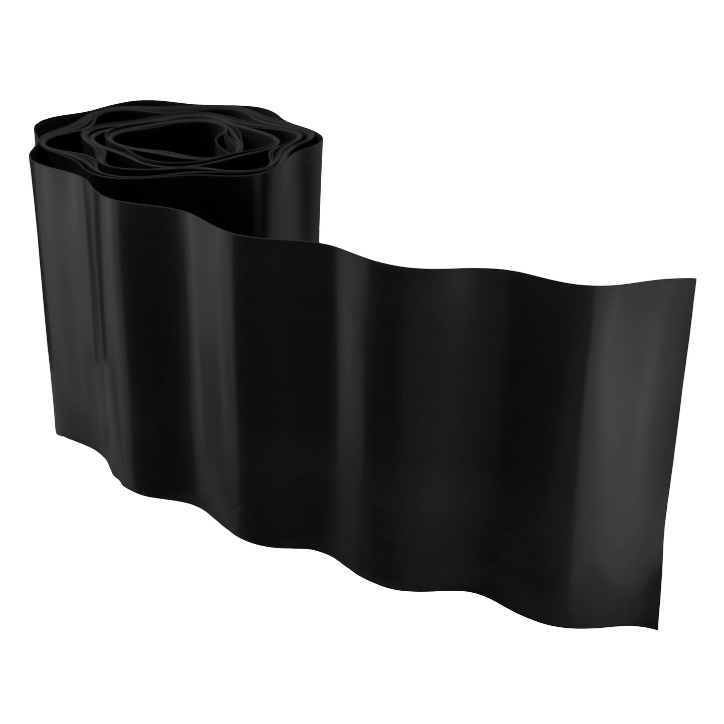 Wavy Plastic Garden Lawn Edging, H=15CM, L=9M, Black