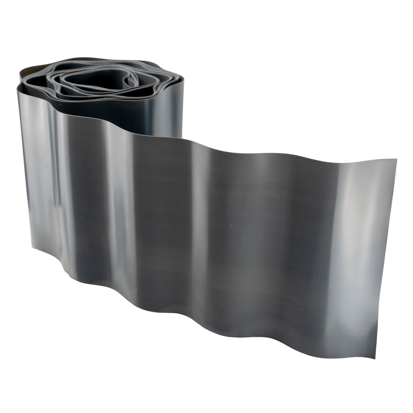 Wavy Plastic Garden Lawn Edging, H=15CM, L=9M, Gray