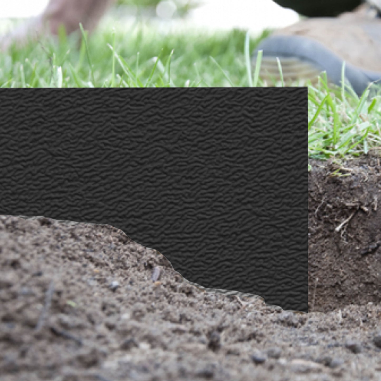 Heavy Duty Lawn Border Edging, 6m x 15cm, Black