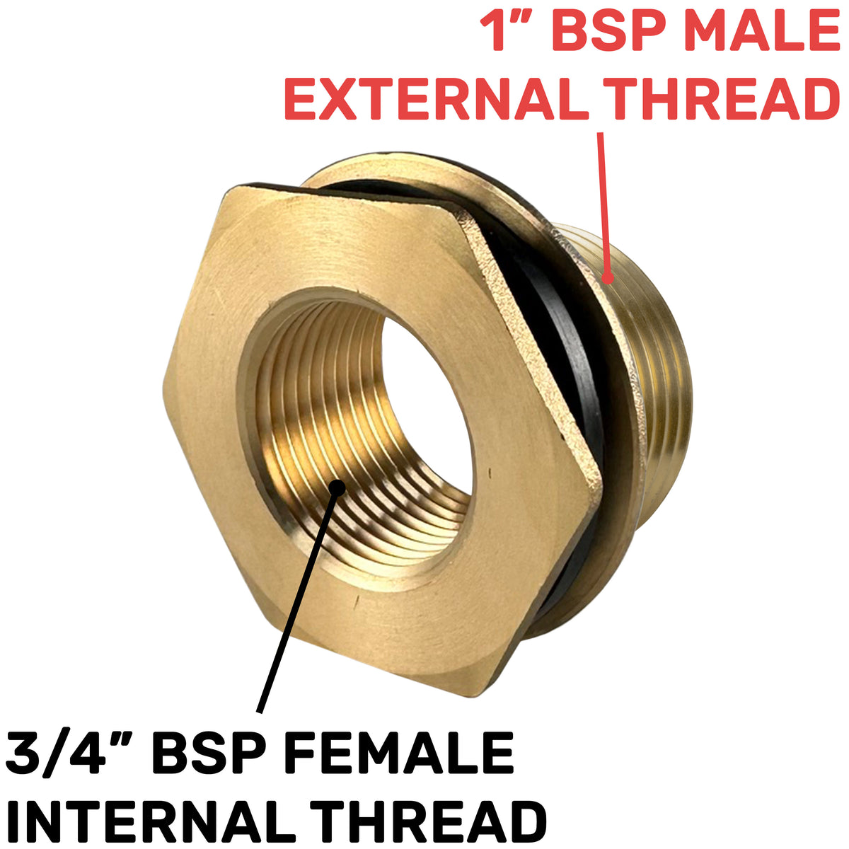 Water Butt Brass Kit 1" with Brass Quick Connect Tap