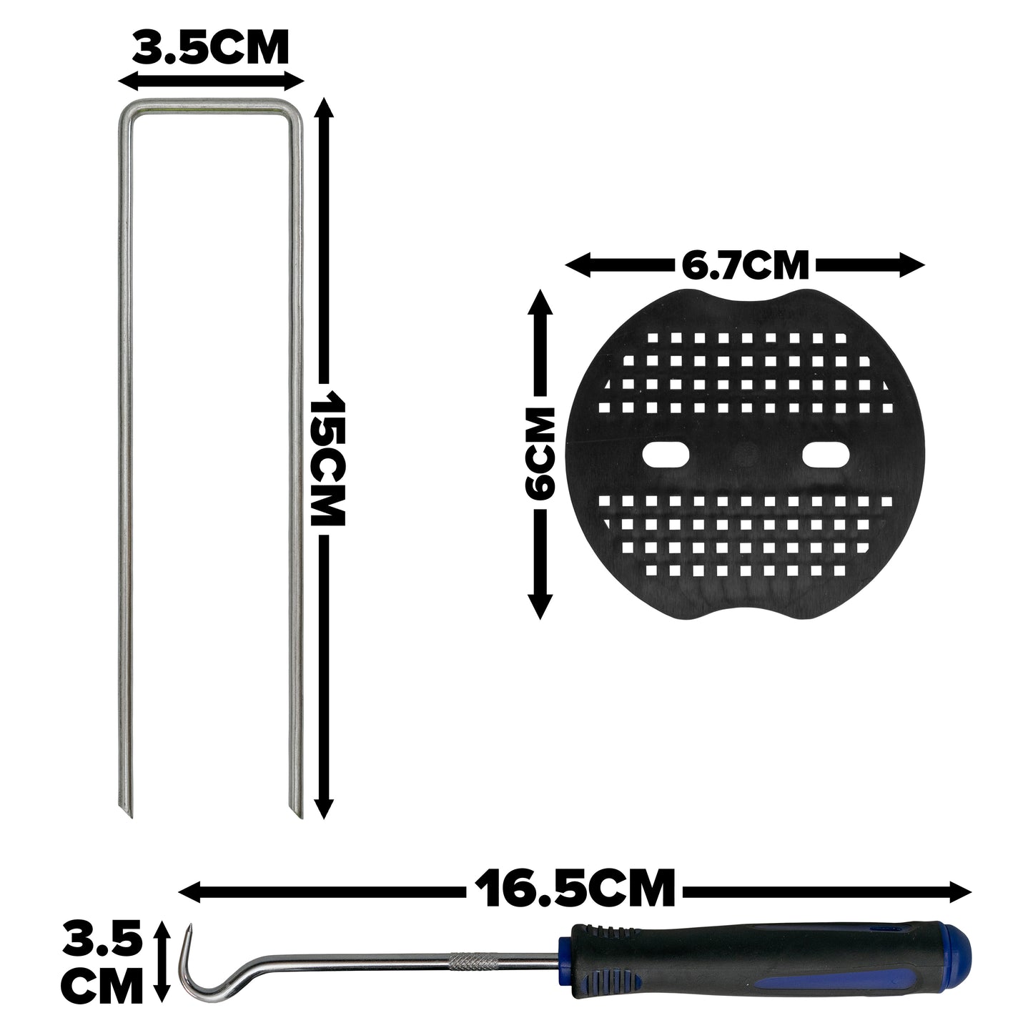 Weed Control Membrane Pegs Buffer Washer, 6"/150mm, Blue