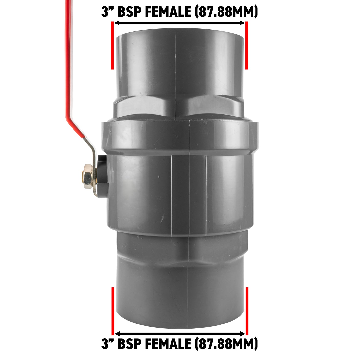 PP 3" BSPF Stopcock with Stainless Steel Ball Valve and Handle