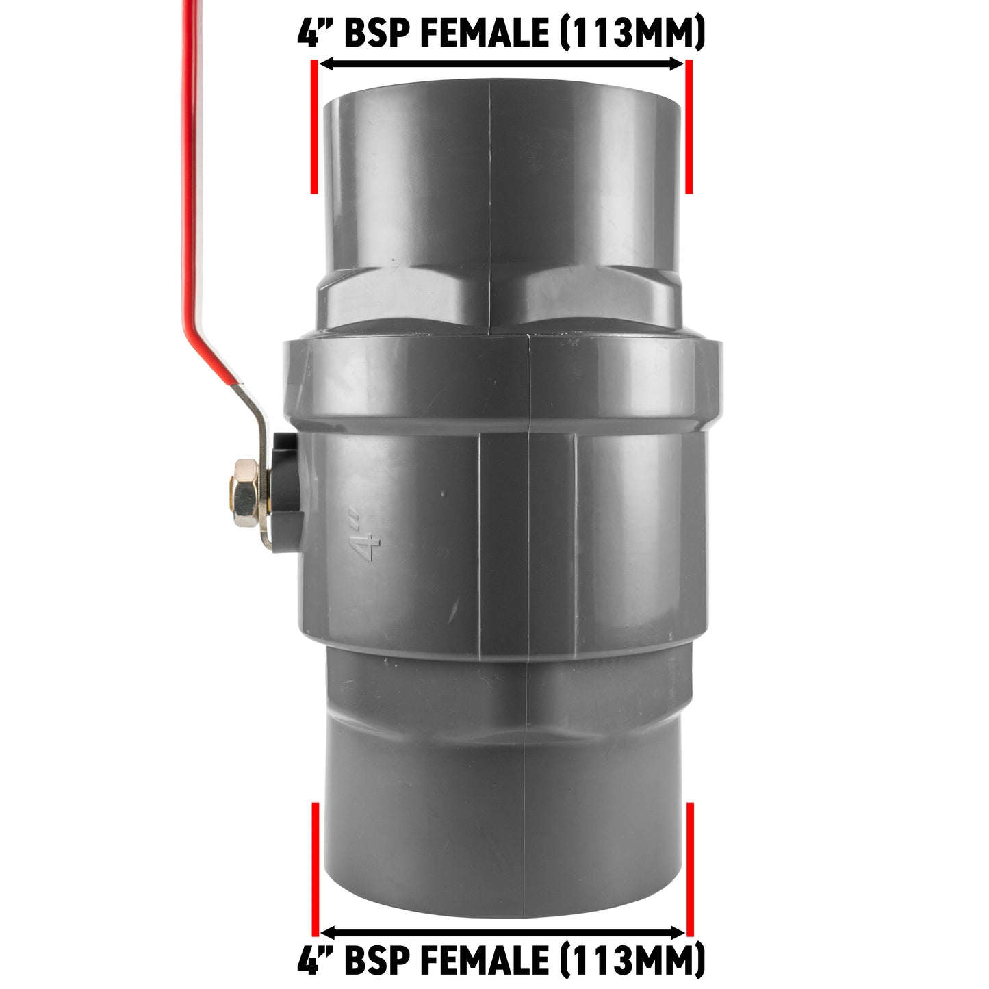 PP 4" BSPF Stopcock with Stainless Steel Ball Valve and Handle