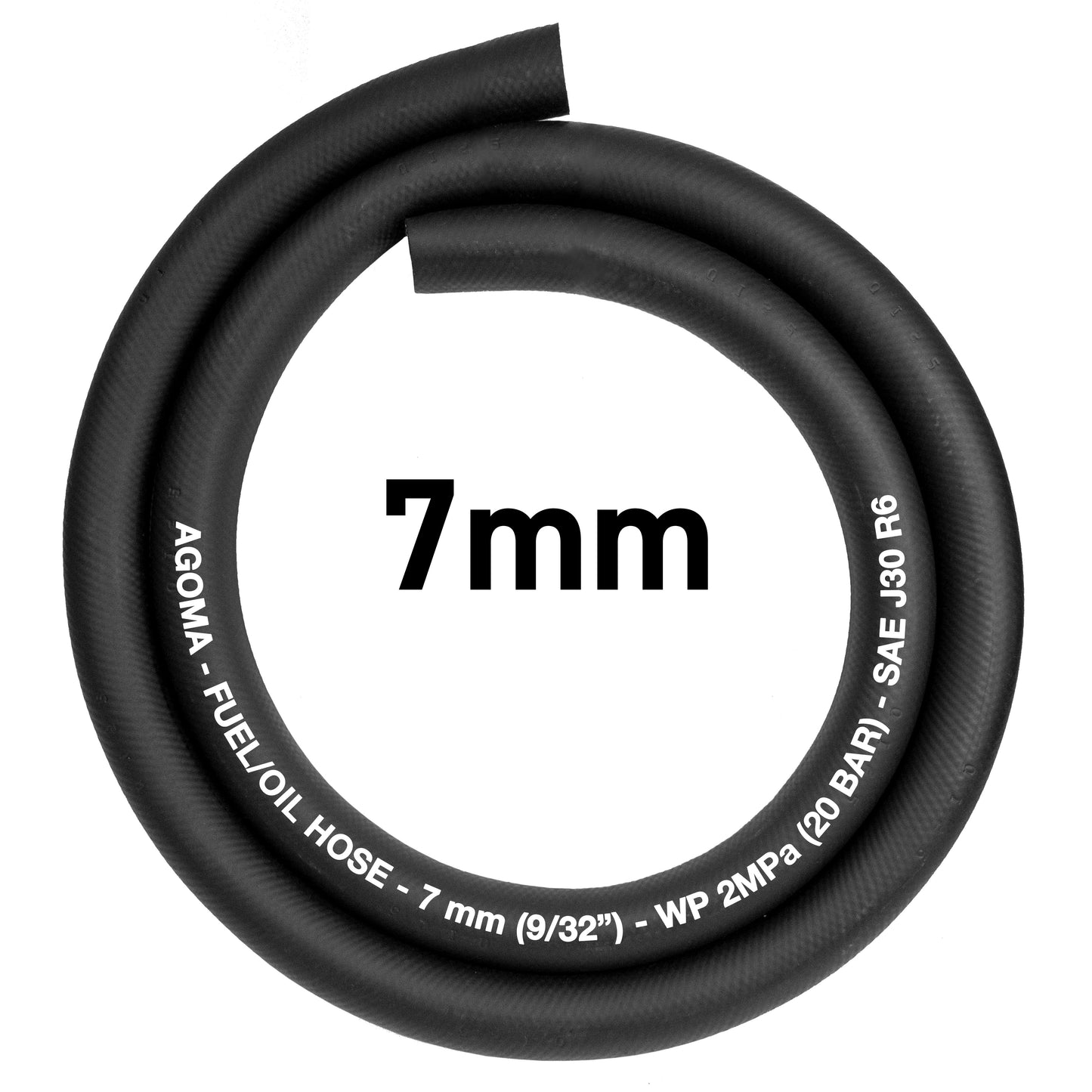 Rubber 7mm Braided Fuel, Oil Hose SAE J30 R6