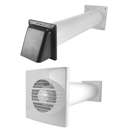 Through Wall Ventilation Kit RICO Standard Fan with Graphite External Vent