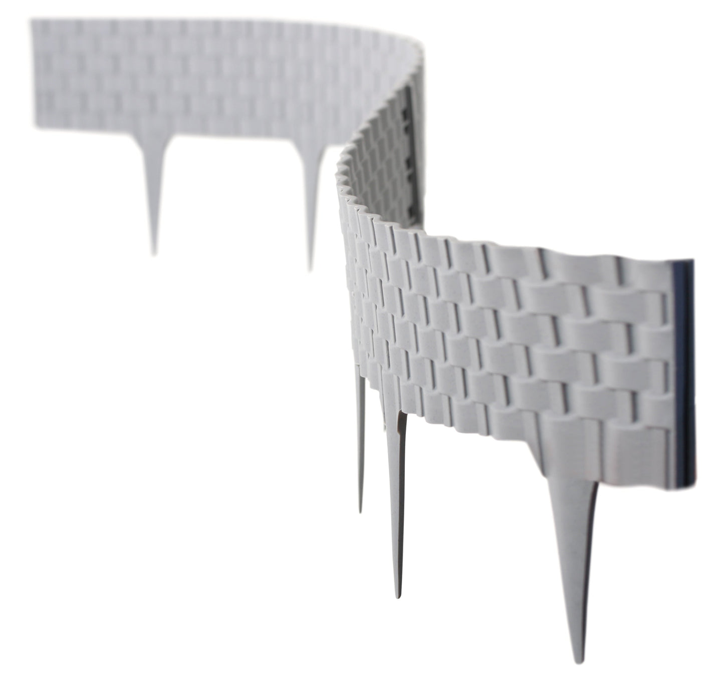 Lawn Edging, Plastic Palisade Rattan Effect, 2.4m, Gray