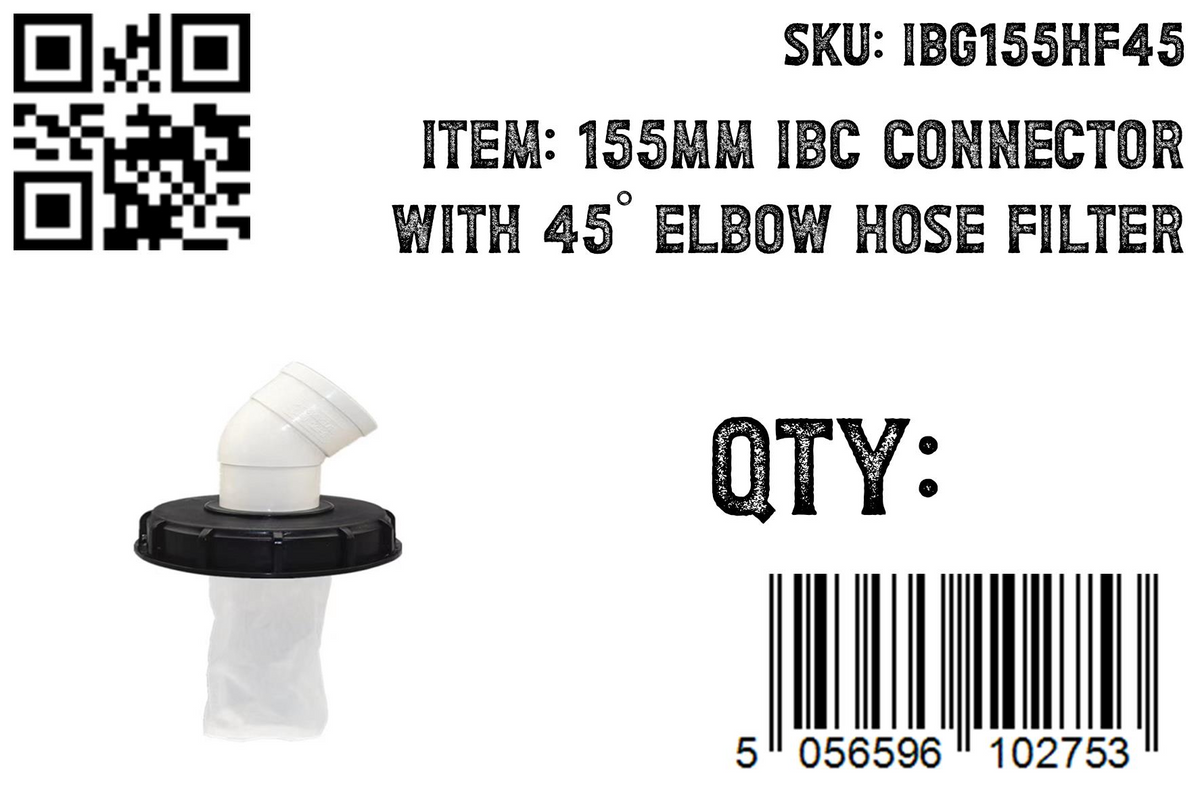 IBC Lid 155mm with 45 Degree Elbow and Filter
