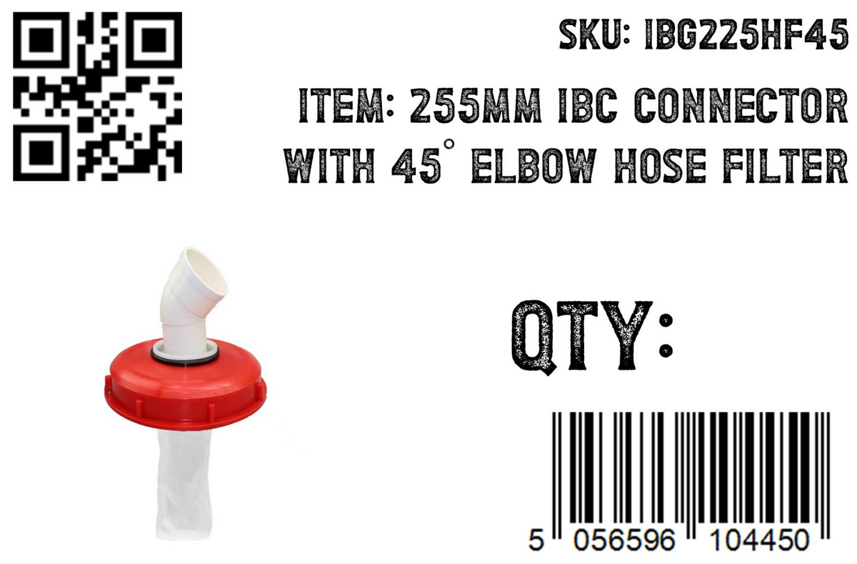 IBC Lid 225mm with 45 Degree Elbow and Filter