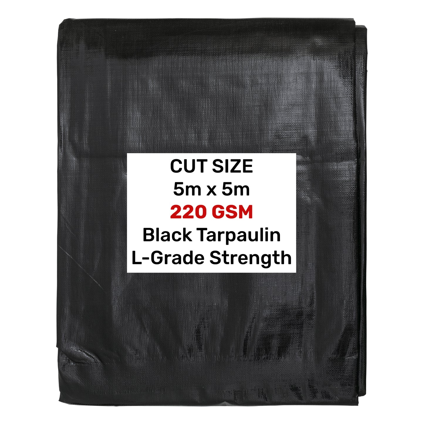 Black/Silver L-Grade Tarpaulin 5m x 5m