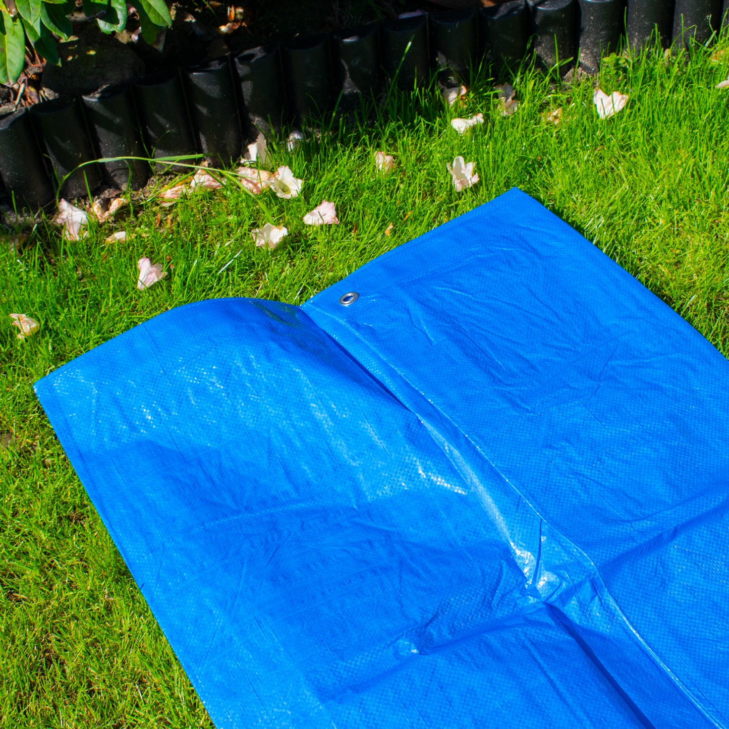 Blue S-Grade Tarpaulin with 10 x 4" Bungee Balls (Black)