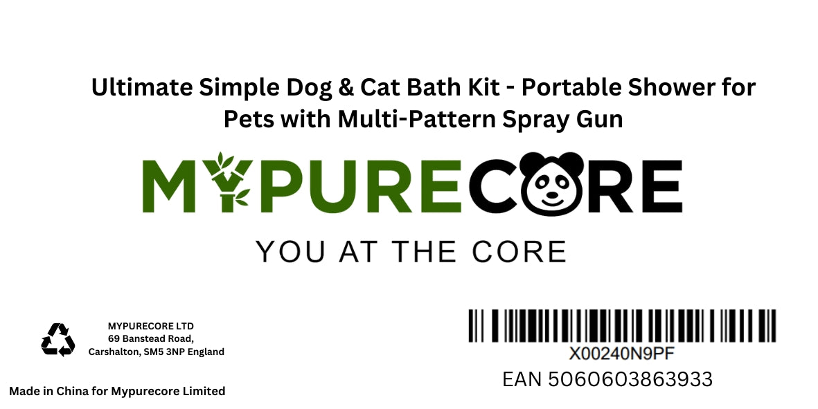 X00240N9PF x1, Ultimate Simple Dog & Cat Bath Kit - Portable Shower for Pets with Multi-Pattern Spray Gun