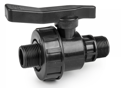 Full Flow Single Union Ball Valve PP 3/4"BSPM