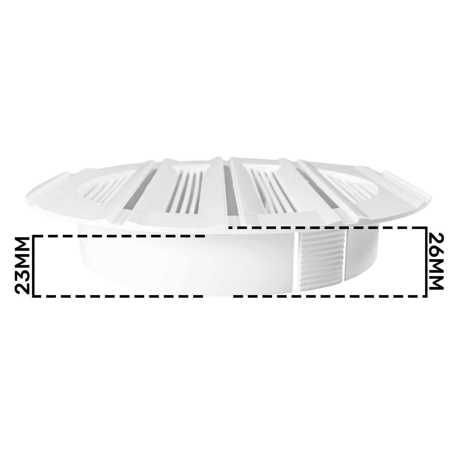 Louvre Vent Round Bella 100mm White