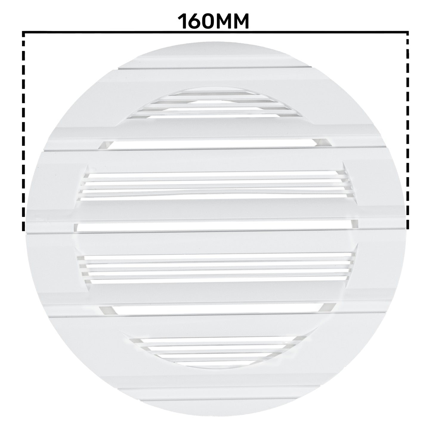 Louvre Vent Round Bella 125mm White