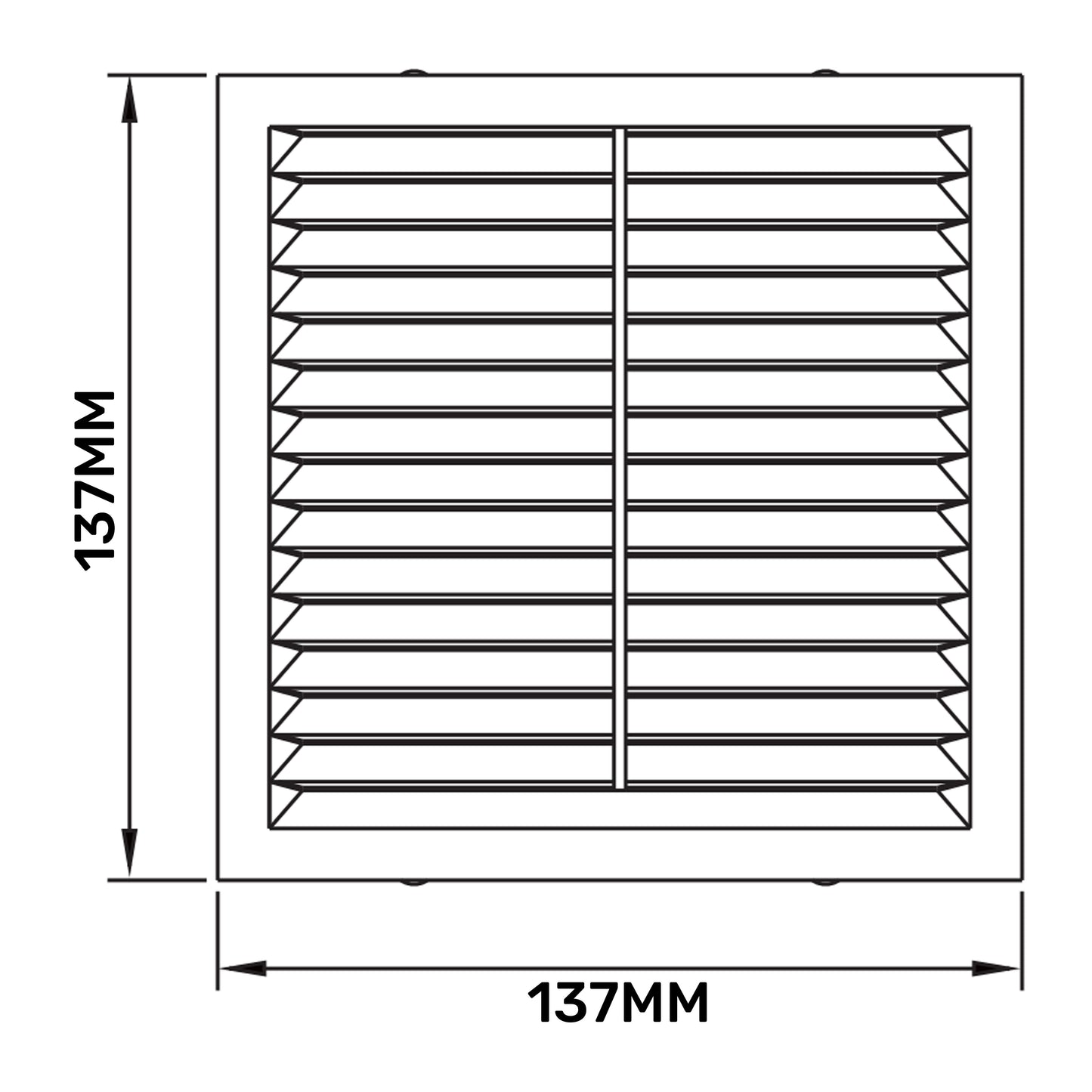 Louvre Vent D/140W 140mm X 140mm with Fly Screen