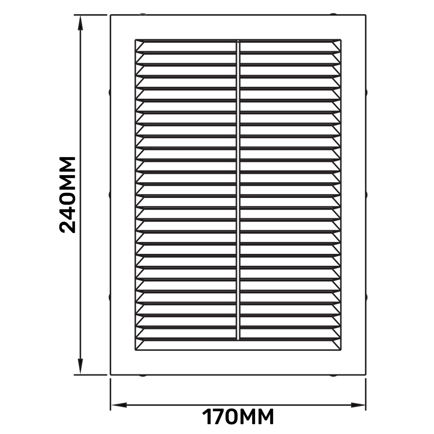 Louvre Vent D/170x240W 240mm X 170mm with Fly Screen