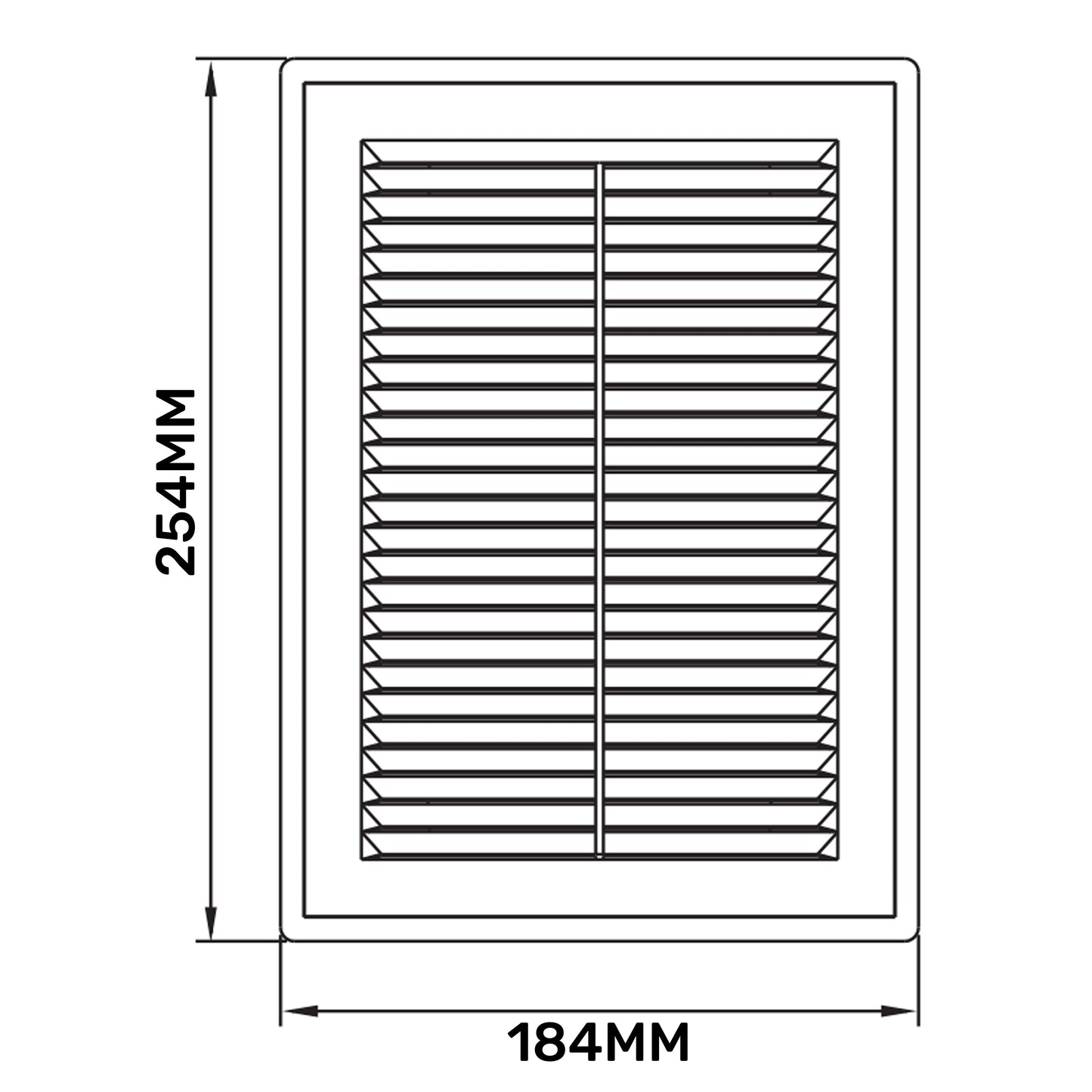 Louvre Vent D/180X250RW Classic 180mm X 250mm with Fly Screen