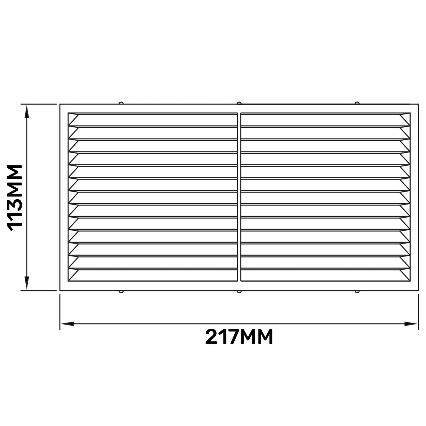 Louvre Vent D/220X120W Classic 220mm X 120mm with Fly Screen
