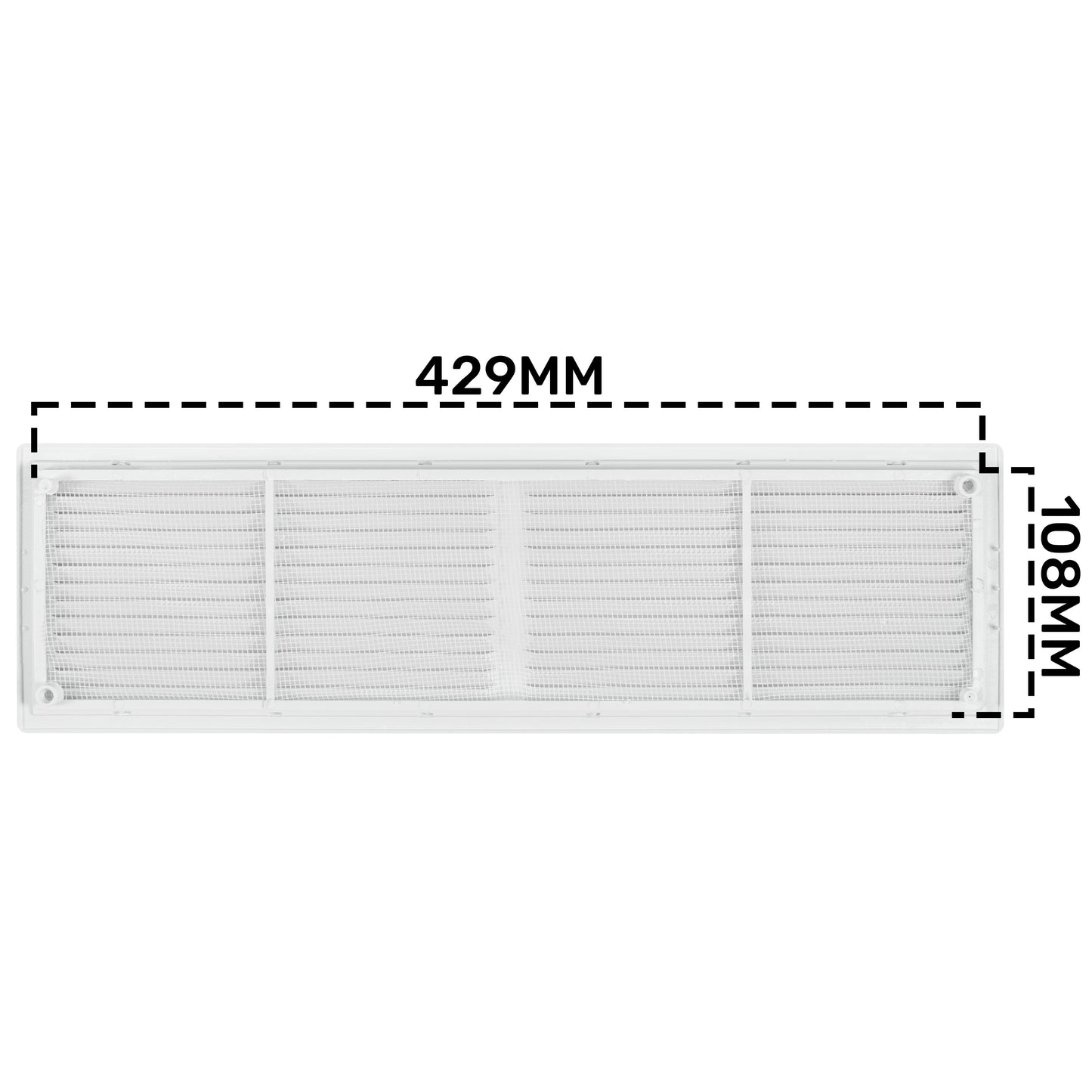 Louvre Vent D/430X110RW Classic 430mm X 110mm with Fly Screen